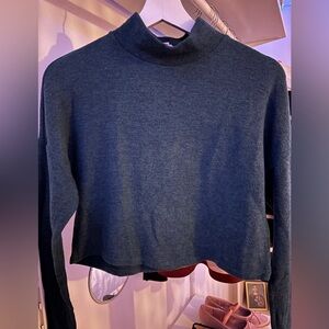 Garage Forest Green Cropped Mock Turtleneck Sweater